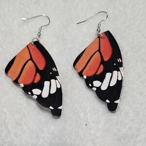 Orange Butterfly Wing Earrings - New